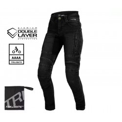 Дамски мото дънки TRILOBITE PARADO DOUBLELAYER SLIM FIT BLACK AAA(A) LEVEL 2