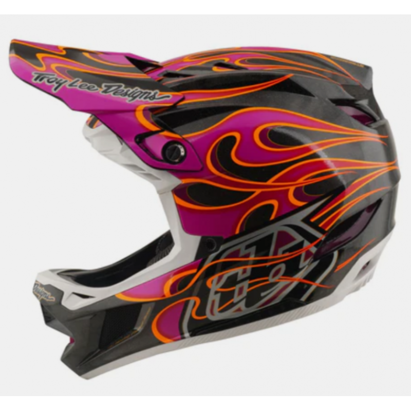 Вело каска Troy Lee Designs D4 Carbon Helmet MIPS Torched Carbon / Magenta
