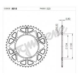 Задно зъбчато колело TROFEO 365015150 BLACK