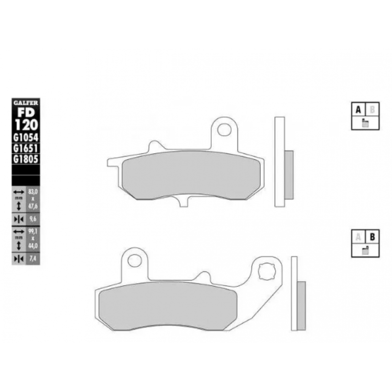 Задни мото накладки Galfer SEMI METAL FD120G1054