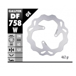 Заден спирачен диск Galfer WAVE FIXED 200x4mm DF758W