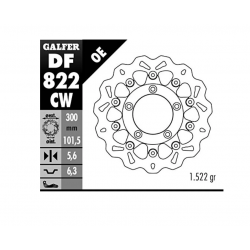 Плаващ заден спирачен диск Galfer WAVE FLOATING COMPLETE (C. ALU.) 300x5.6mm DF822CW