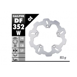 Заден спирачен диск Galfer WAVE FIXED 240x5mm DF352W