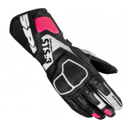 Дамски кожени мото ръкавици SPIDI STS-3 BLACK/FUCHSIA