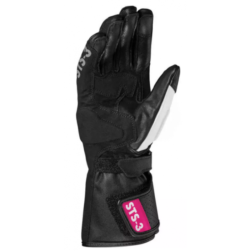 Дамски кожени мото ръкавици SPIDI STS-3 BLACK/FUCHSIA