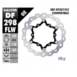 Плаващ заден спирачен диск Galfer WAVE FLOATING (C. STEEL) 270x3mm DF298FLW
