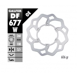 Преден спирачен диск Galfer WAVE FIXED DISC WAVE FIXED DF677W