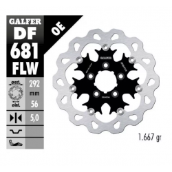 Плаващ заден спирачен диск Galfer WAVE FLOATING (C. STEEL) 292x5mm DF681FLW