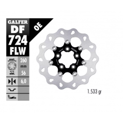 Плаващ заден спирачен диск Galfer WAVE FLOATING (C. STEEL) 260x6mm DF724FLW