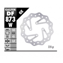 Заден спирачен диск Galfer BRAKE TRACK WAVE 165x3mm DF873W