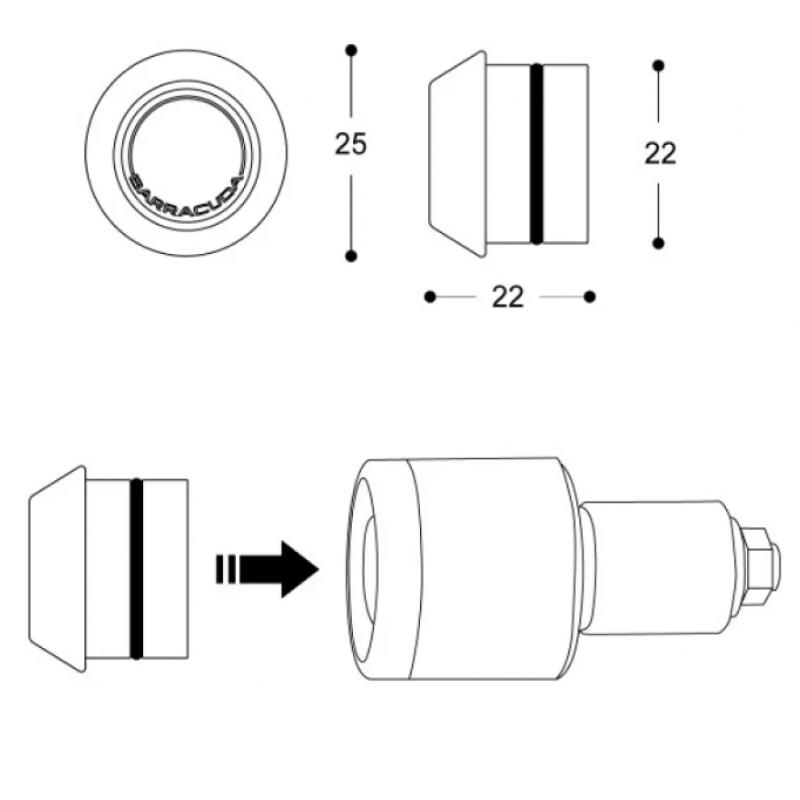 LED мото мигачи BARRACUDA B-LED KIT