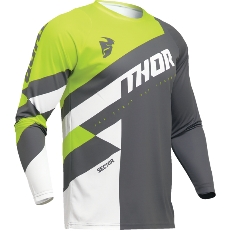 Детско мотокрос джърси THOR YOUTH SECTOR CHECKER GRAY/ACID