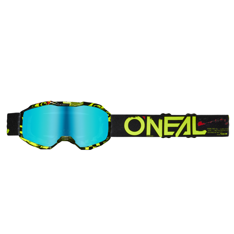 Детски крос очила O'NEAL B-10 ATTACK BLACK/NEON YELLOW - RADIUM BLUE V.24