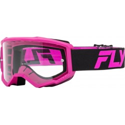 Мотокрос очила FLY RACING Focus 24 Black/Pink - Clear Lens
