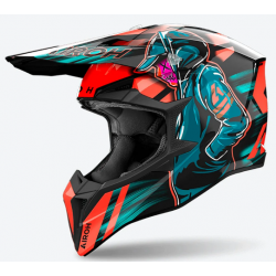Мотокрос каска AIROH WRAAAP CYBER ORANGE/BLUE