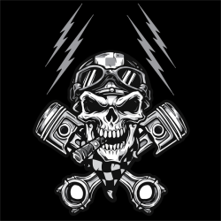 Кърпа за глава FLYDANNA COTN BIKER SKULL