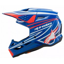 Детска мотокрос каска ALPINESTARS SM3 WURX BLUE/RED/WT/BK