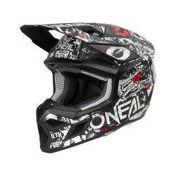 Мотокрос каска O'NEAL 3SERIES ATTACK BLACK/WHITE V.25