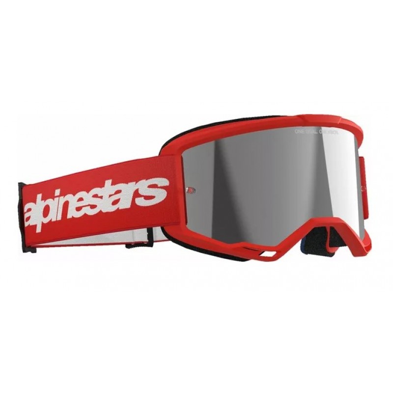 Мотокрос очила ALPINESTARS VISION 3 WORDMARK RED MIRROR-SIL
