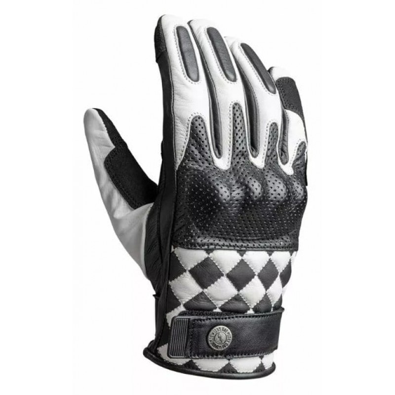 Кожени ръкавици JOHN DOE TRACKER RACE LEATHER WHITE/BLACK
