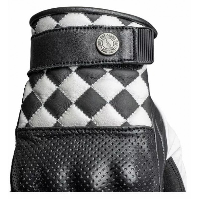 Кожени ръкавици JOHN DOE TRACKER RACE LEATHER WHITE/BLACK