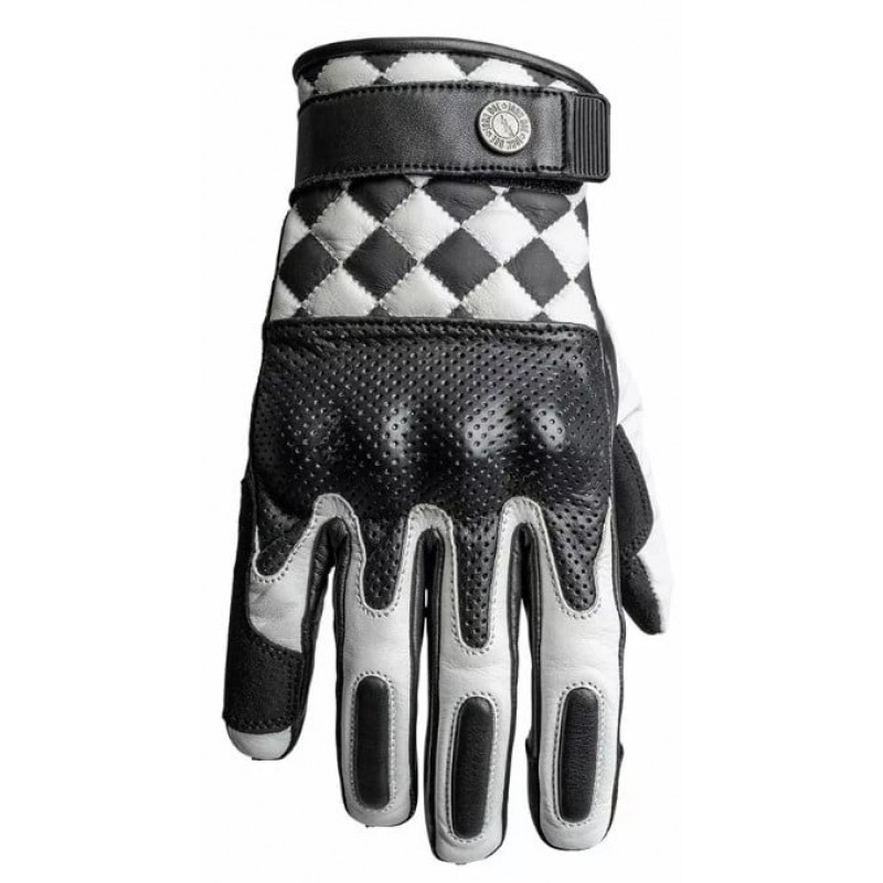 Кожени ръкавици JOHN DOE TRACKER RACE LEATHER WHITE/BLACK