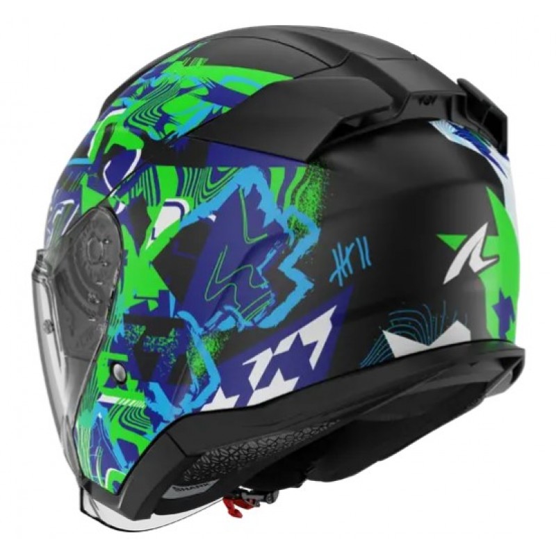 Каска за скутер SHARK SKWAL JET PRANZ Mat Black/Green/Blue