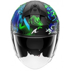 Каска за скутер SHARK SKWAL JET PRANZ Mat Black/Green/Blue
