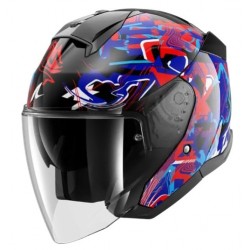 Каска за скутер SHARK SKWAL JET PRANZ Mat Black/Blue/Red
