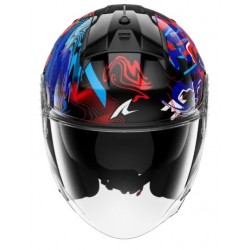 Каска за скутер SHARK SKWAL JET PRANZ Mat Black/Blue/Red