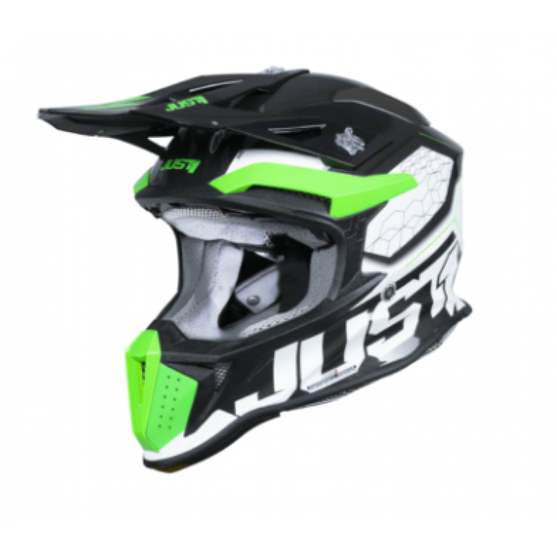 Mотокрос каска Just1 J-18 F Hexa Green Fluo/White/Titanium