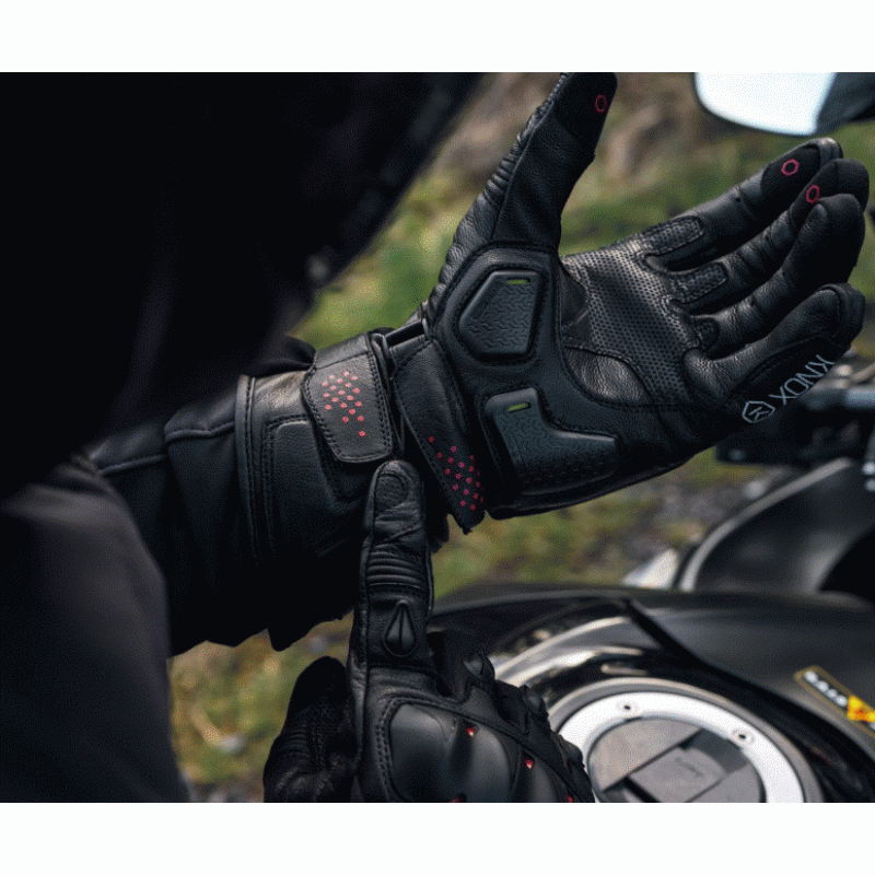 Кожени ръкавици KNOX Oulton MK2 – Black/Red