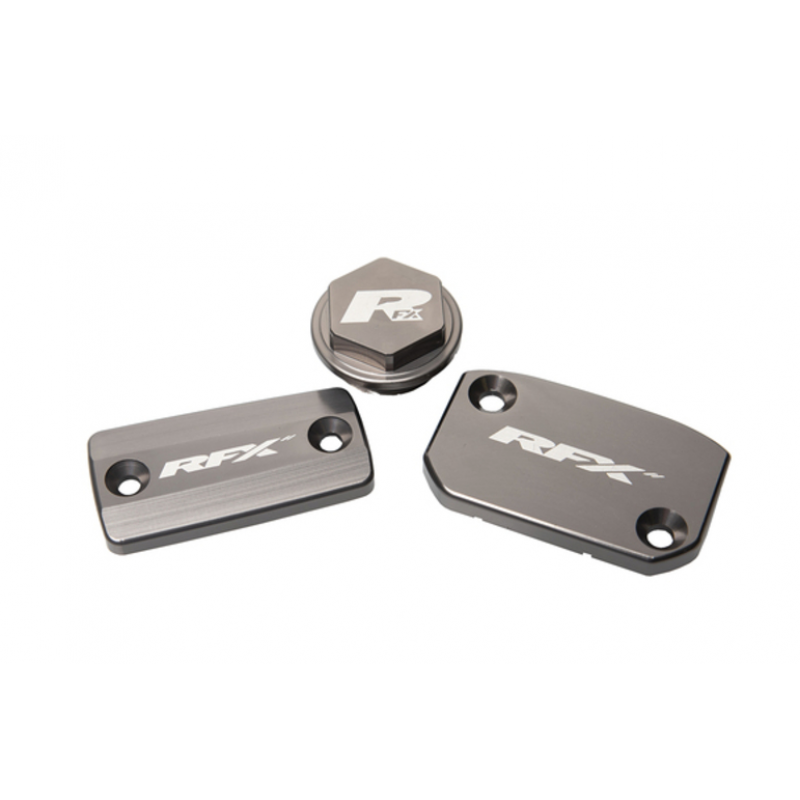 Комплект капаци RFX Pro Reservoir Cap Kit Kit (Mineral Grey) - KTM SX/SXF (Brembo Brake and Magura Clutch)