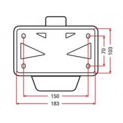 Опашка стоп и табела за номер RACETECH Integra Street License Plate Holder with LED Light 30º