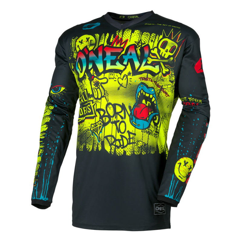 Детска мотокрос блуза O'NEAL ELEMENT RANCID BLACK/NEON YELLOW