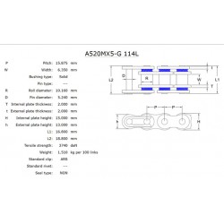 Мотоциклетна Верига Mx5-G Gold Ars 520/114L