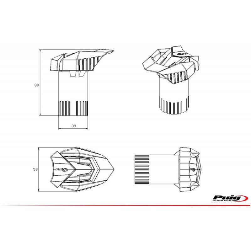 Краш тапи R19 KAWASAKI ZZR1400 12-20
