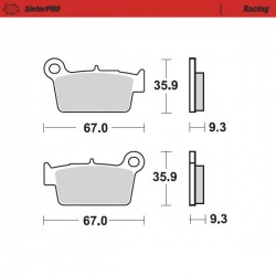 Накладки 094511 ЗАДНИ YAMAHA, SUZUKI, KAWASAKI, BETA, GAS-GAS; RIEJU