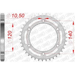 Заден Стоманен Зъбак 38 Зъба/ 525 Kawasaki W650 99-06, ZR750 99-04, ZR750S 91-05