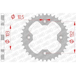 Заден Стоманен Зъбак 38 Зъба/ 520 KTM ATV SX450 08-10, SX505 09-12, XC450 07-10, XC525 08-12