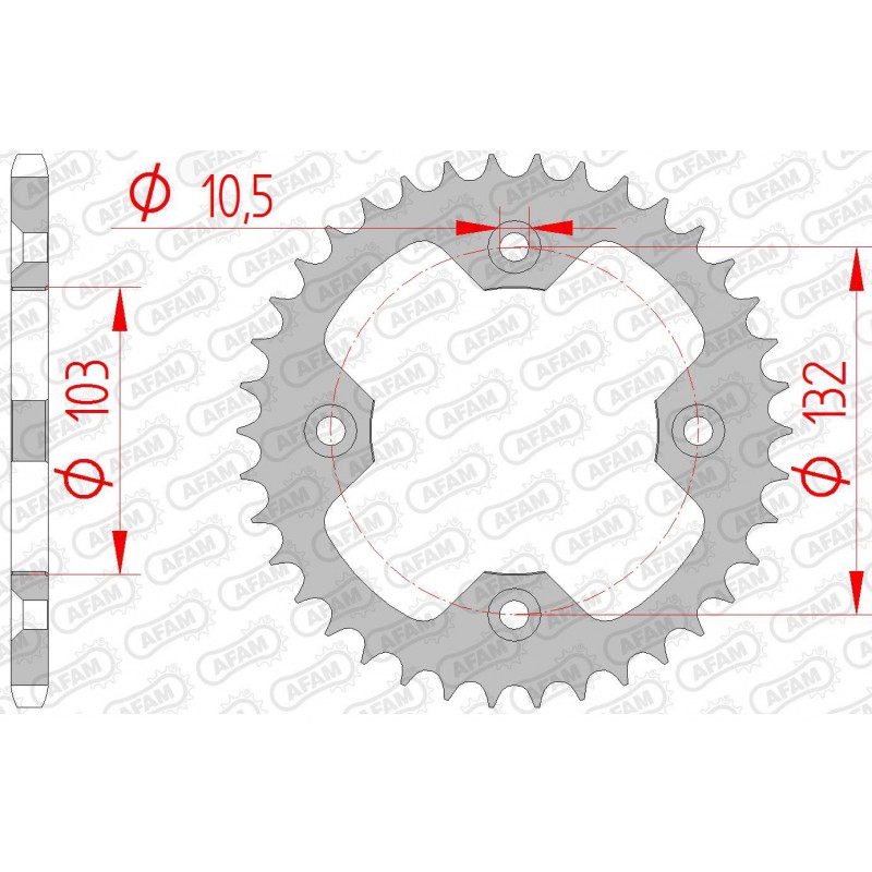 Заден Стоманен Зъбак 38 Зъба/ 520 KTM ATV SX450 08-10, SX505 09-12, XC450 07-10, XC525 08-12
