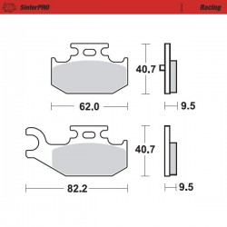 Накладки 096411 задни Yamaha ATV YFM700 Raptor 06-12
