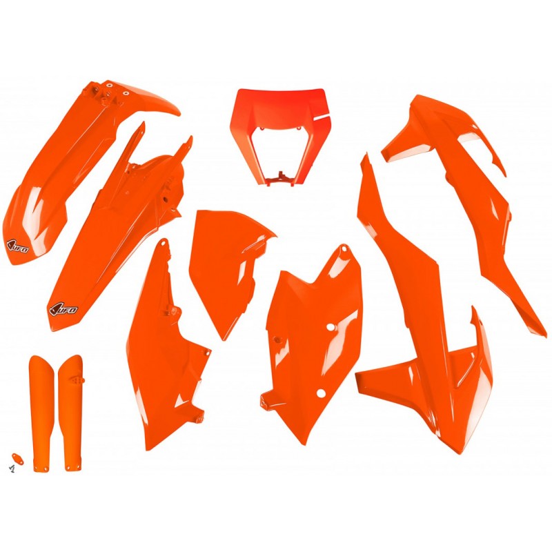 Комплект пластмаси UFO за KTM EXC/EXC-F 17-19 Оранжев FLUO