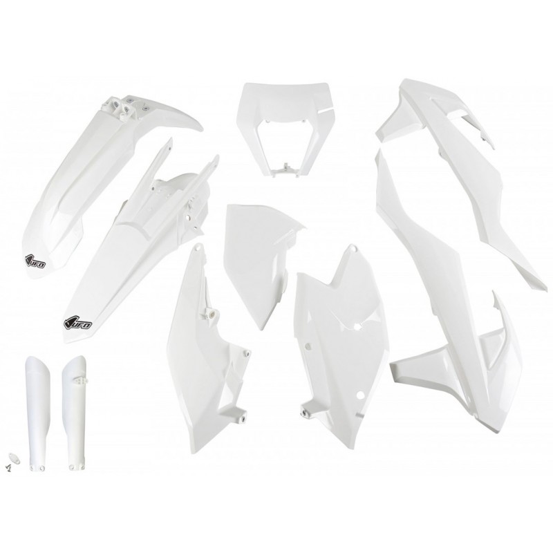 Комплект пластмаси UFO за KTM EXC/EXC-F 17-19 Бял 