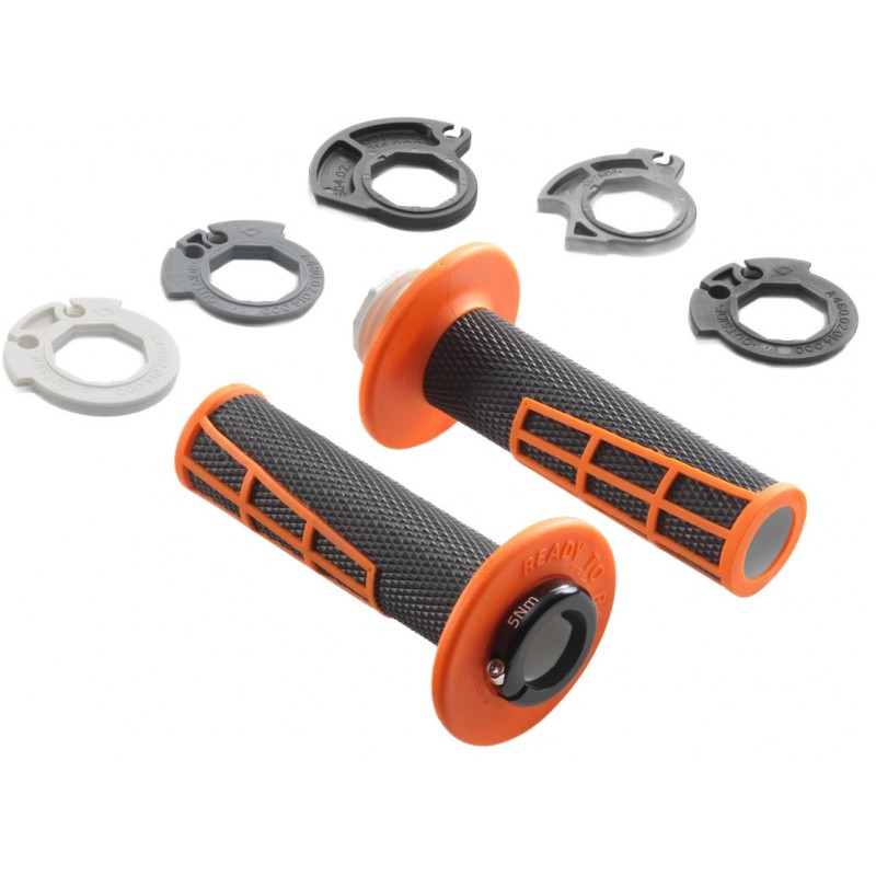 Дръжки Lock On KTM EXC/EXC-F 24-27, SX/SX-F 23-27 ОТВОРЕНИ ОРАНЖЕВИ