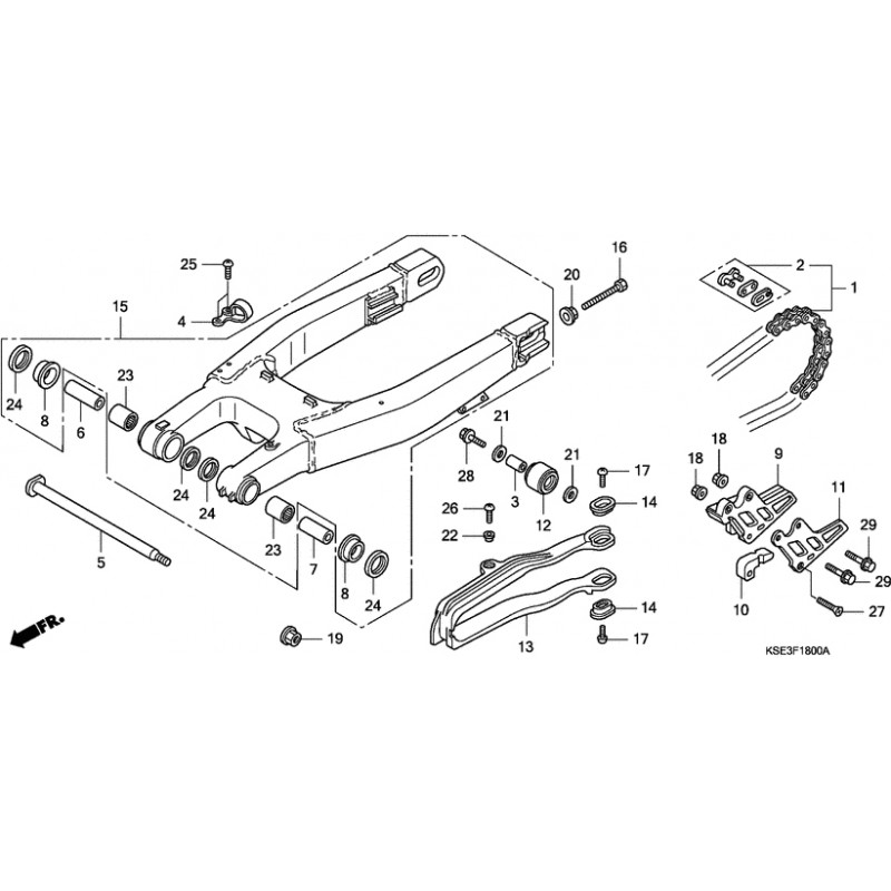 Водач верига Honda CRF150RB 07-19