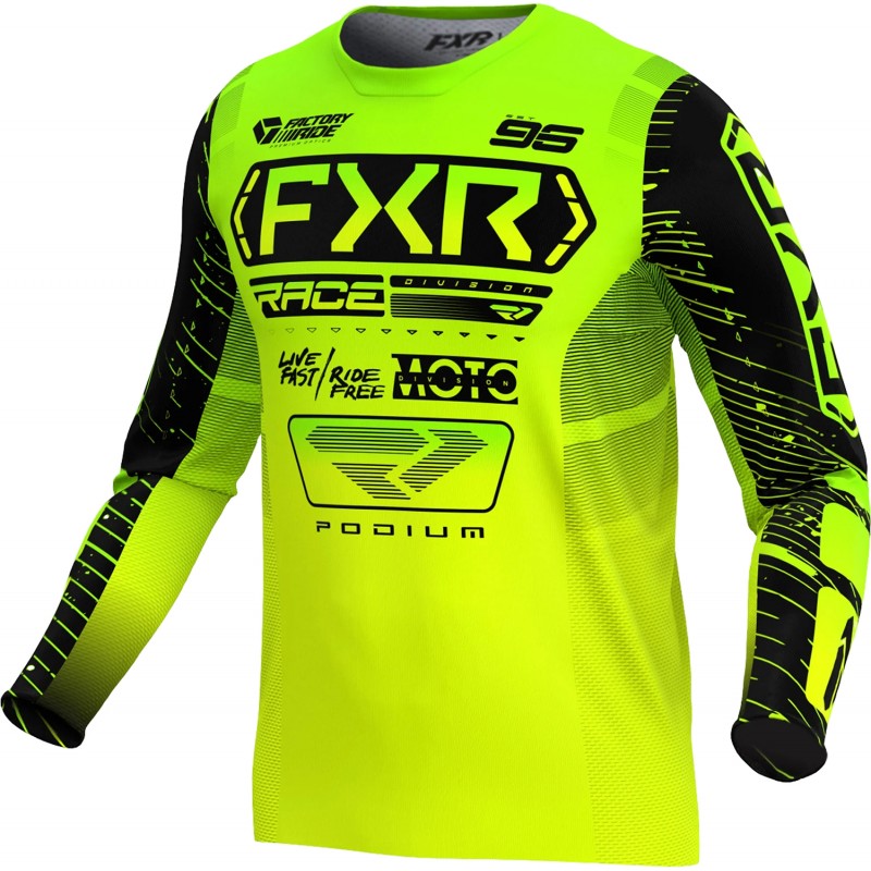 Тениска Podium MX25 HiVis Lime Black