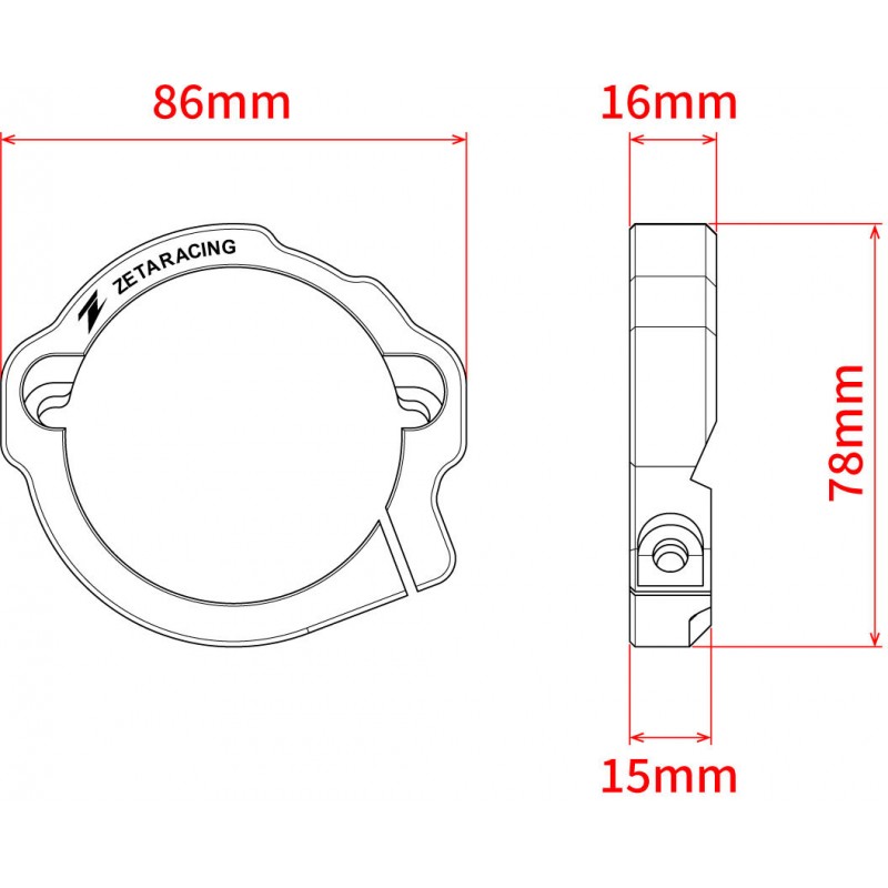Протектор за фланеца на ауспуха KTM EXC250/300 17-27, SX250 17-27; HUSQVARNA TE250/300 17-27, TC250 17-27 ЧЕРВЕН