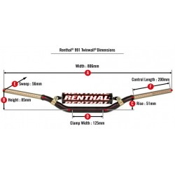 Кормило Twinwall KTM SX/SX-F 09-12; Suzuki RM/RMZ 06-13; Yamaha YZ-F 18-21 черен