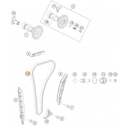 Ангренажна верига KTM 250/350 EXC-F 17-23, 250/350 SX-F 16-22; Husqvarna FE250/350 17-23, FC250/350 16-22
